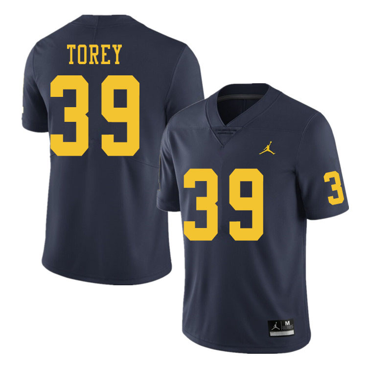 Men #39 Matt Torey Michigan Wolverines College Football Jerseys Sale-Navy
